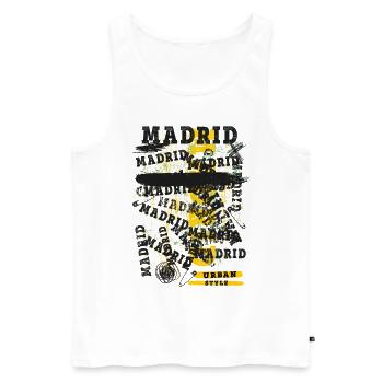 Madrid Spain City Skyline Home Love - Men's Premium Organic Tank Top - white - Front - Michal (187cm)