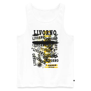 Livourne Italie Ville Skyline Accueil Amour - Débardeur bio Premium Homme - blanc - Devant - Michal (187cm)