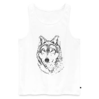 Wolf - Men's Premium Organic Tank Top - white - Front - AI Model Male 178 light (178cm)
