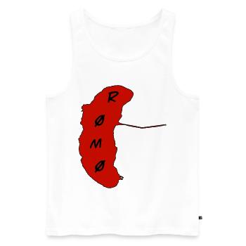 Romo Insel Rot Emblem - Männer Premium Bio Tank Top - Weiß - Vorne - Michal (187cm)