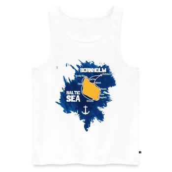 Bornholm Baltic Sea - Männer Premium Bio Tank Top - Weiß - Vorne - AI Model Male 178 light (178cm)