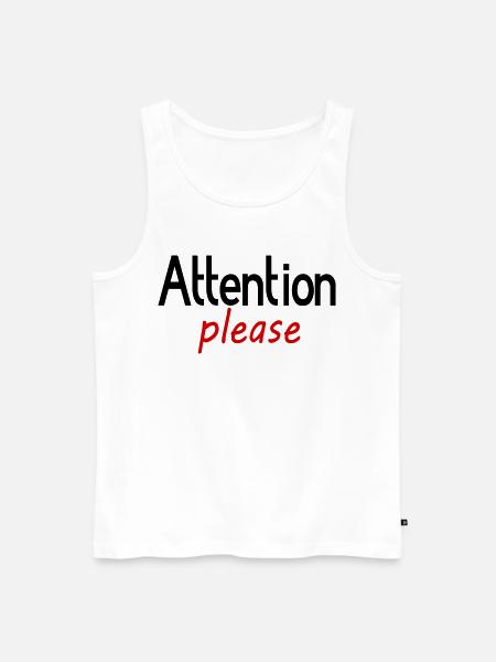 Attention please - Men's Premium Organic Tank Top - white