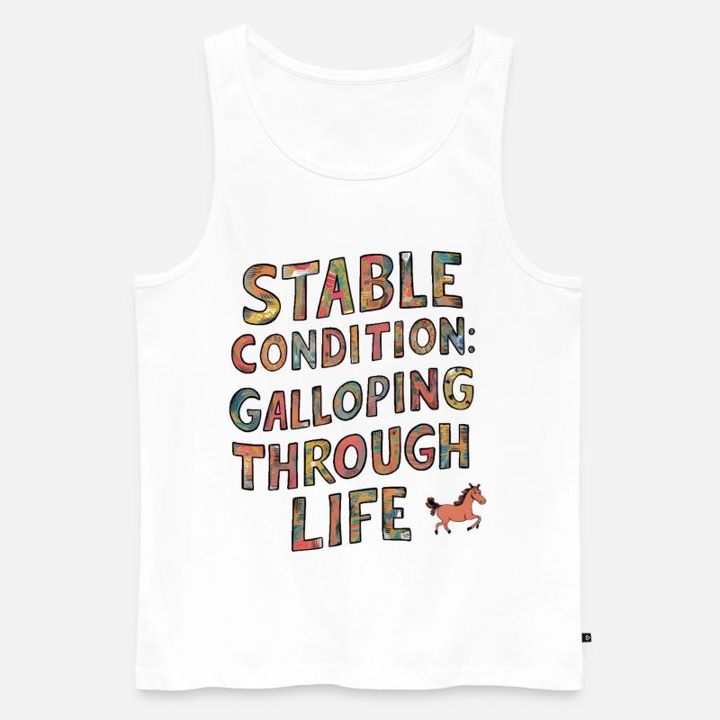 Stable condition: Galloping through life - Männer Premium Bio Tank Top - Weiß