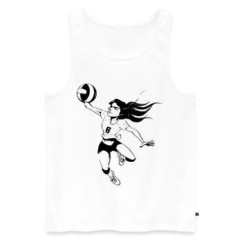 Volleyball Player Comic Look - Men's Premium Organic Tank Top - white - Front - Michal (187cm)