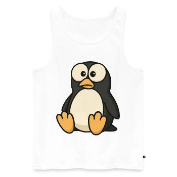 Funny confused penguin with googly eyes - Men's Premium Organic Tank Top - white - Front - AI Model Male 178 light (178cm)
