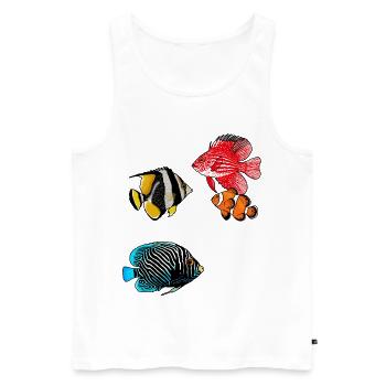 Exotische Fische - Männer Premium Bio Tank Top - Weiß - Vorne - Michal (187cm)