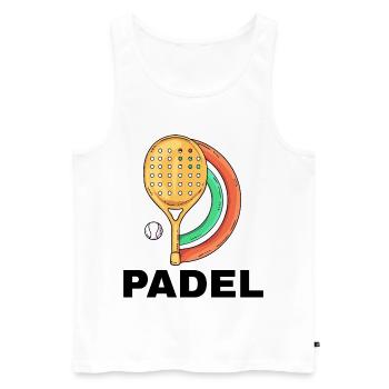 I can't I have padel - Men's Premium Organic Tank Top - white - Front - Michal (187cm)