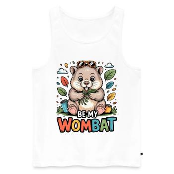 Be My Wombat – bunter Kuschelheld - Männer Premium Bio Tank Top - Weiß - Vorne - Michal (187cm)