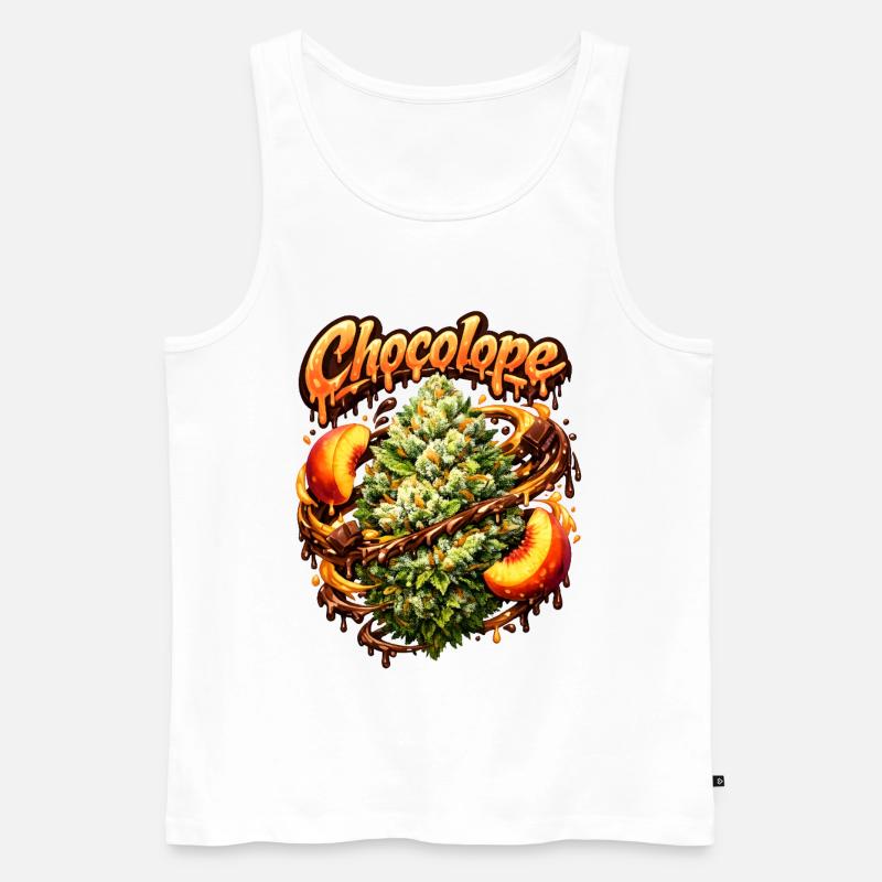 Chocolope Peach Graffiti-Kunstdruck - Männer Premium Bio Tank Top - Weiß