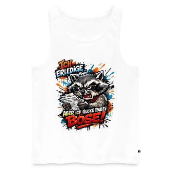 Ich mach das aber ich gucke dabei böse - Männer Premium Bio Tank Top - Weiß - Vorne - Michal (187cm)