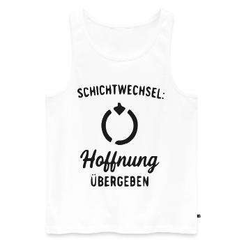 Schichtwechsel Hoffnung Übergabe - Männer Premium Bio Tank Top - Weiß - Vorne - Michal (187cm)
