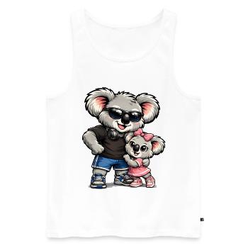 Süßer Koala – Großer Bruder - Männer Premium Bio Tank Top - Weiß - Vorne - Michal (187cm)