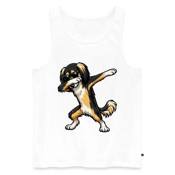 Tabbing de Saluki dans un style comic - Débardeur bio Premium Homme - blanc - Devant - Michal (187cm)