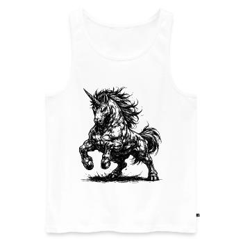 Licorne musclée au mauvais œil - Débardeur bio Premium Homme - blanc - Devant - Michal (187cm)