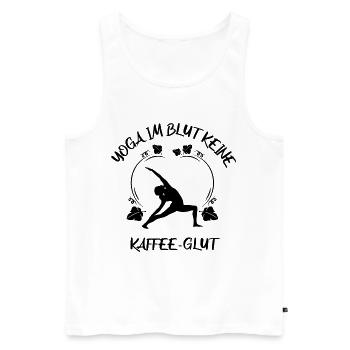 Yoga - Männer Premium Bio Tank Top - Weiß - Vorne - AI Model Male 178 light (178cm)
