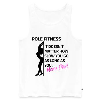 Pole Dance - Never Stop - Men's Premium Organic Tank Top - white - Front - AI Model Male 178 light (178cm)