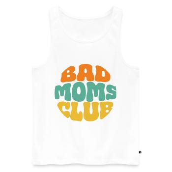 Bad Moms Club Retro Logo Circle - Men's Premium Organic Tank Top - white - Front - Michal (187cm)