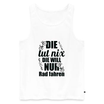 Fahrrad – Shirt Radsport Drahtesel Geschenk - Männer Premium Bio Tank Top - Weiß - Vorne - AI Model Male 178 light (178cm)