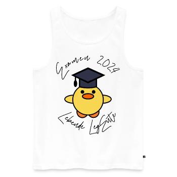 Examen 2024 lebende LegEnte - Männer Premium Bio Tank Top - Weiß - Vorne - AI Model Male 178 light (178cm)