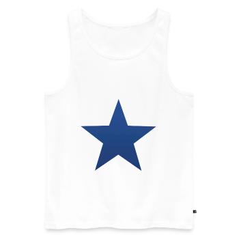 blauer Stern blue star - Männer Premium Bio Tank Top - Weiß - Vorne - AI Model Male 178 light (178cm)