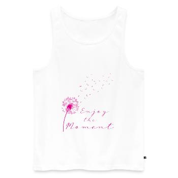 Profitez du moment pissenlit rose rose pissenlit - Débardeur bio Premium Homme - blanc - Devant - Michal (187cm)