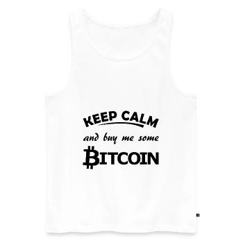 Bitcoin - Débardeur bio Premium Homme - blanc - Devant - Michal (187cm)
