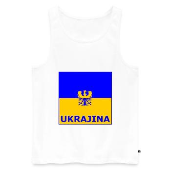 Die Ukraine - Débardeur bio Premium Homme - blanc - Devant - AI Model Male 178 light (178cm)