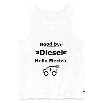 Hallo Elektroauto - Männer Premium Bio Tank Top - Weiß - Vorne - Michal (187cm)