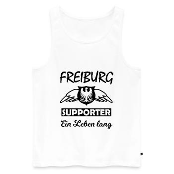 Freiburg Unterstützer - Männer Premium Bio Tank Top - Weiß - Vorne - Michal (187cm)