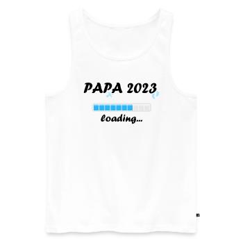 Papa 2023 Chargement Paternité Papa Devenir un Père Fun - Débardeur bio Premium Homme - blanc - Devant - Michal (187cm)