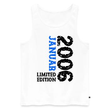 2006 Janvier Édition Limitée Déco Tenue D’anniversaire - Débardeur bio Premium Homme - blanc - Devant - Michal (187cm)