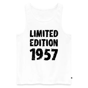 1957 édition limitée anniversaire cadeau femme mari - Débardeur bio Premium Homme - blanc - Devant - Michal (187cm)