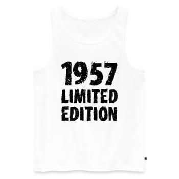 1957 édition limitée anniversaire cadeau femme mari - Débardeur bio Premium Homme - blanc - Devant - Michal (187cm)