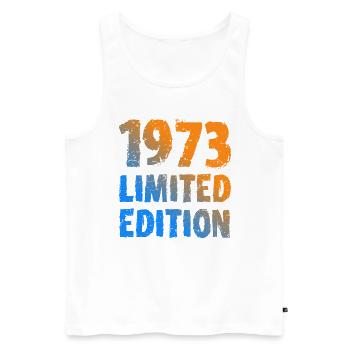 1973 édition limitée anniversaire cadeau femme mari - Débardeur bio Premium Homme - blanc - Devant - Michal (187cm)