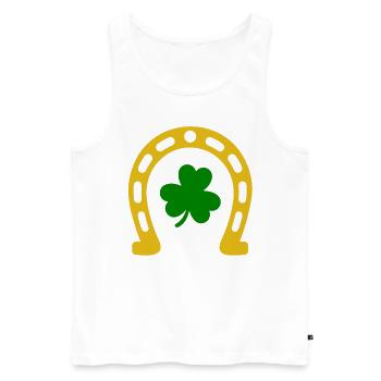 St Patricks Day Accessories Ireland Shamrock Decoration - Men's Premium Organic Tank Top - white - Front - AI Model Male 178 light (178cm)