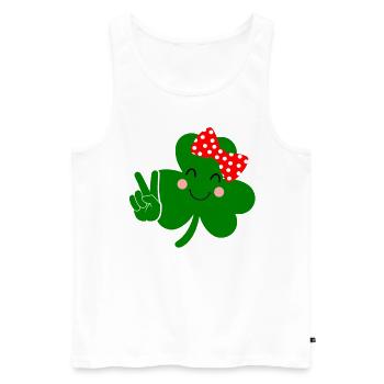 Accessoires de la Saint-Patrick Irlande Shamrock Décoration - Débardeur bio Premium Homme - blanc - Devant - Michal (187cm)