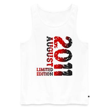 2011 August Limited Edition 12. Geburtstag Outfit - Männer Premium Bio Tank Top - Weiß - Vorne - AI Model Male 178 light (178cm)