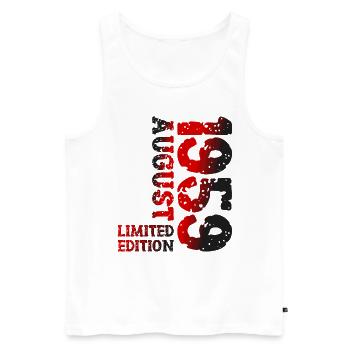 1959 August Limited Edition 64th Birthday Outfit - Men's Premium Organic Tank Top - white - Front - Michal (187cm)