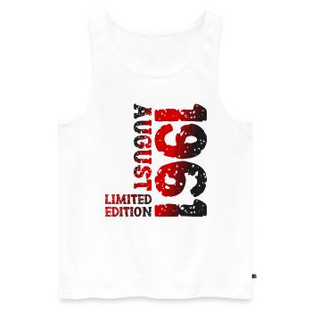 1961 August Limited Edition 62nd Birthday Outfit - Men's Premium Organic Tank Top - white - Front - Michal (187cm)