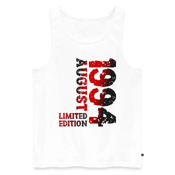 1994 August Limited Edition 29. Geburtstag Outfit - Männer Premium Bio Tank Top - Weiß - Vorne - Michal (187cm)