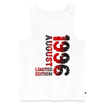 1996 August Limited Edition 27. Geburtstag Outfit - Männer Premium Bio Tank Top - Weiß - Vorne - Michal (187cm)