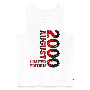 2000 Août Édition Limitée 23e Tenue d’anniversaire - Débardeur bio Premium Homme - blanc - Devant - Michal (187cm)