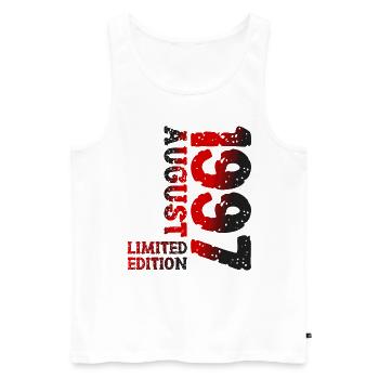 1997 August Limited Edition 26th Birthday Outfit - Men's Premium Organic Tank Top - white - Front - AI Model Male 178 light (178cm)