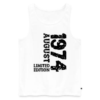 1974 August Limited Edition 49th Birthday Outfit - Men's Premium Organic Tank Top - white - Front - Michal (187cm)