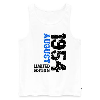 1954 August Limited Edition 69. Geburtstag Outfit - Männer Premium Bio Tank Top - Weiß - Vorne - AI Model Male 178 light (178cm)