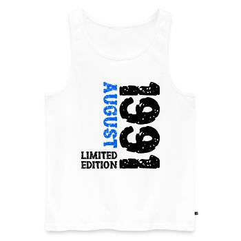 1991 August Limited Edition 32nd Birthday Outfit - Men's Premium Organic Tank Top - white - Front - AI Model Male 178 light (178cm)