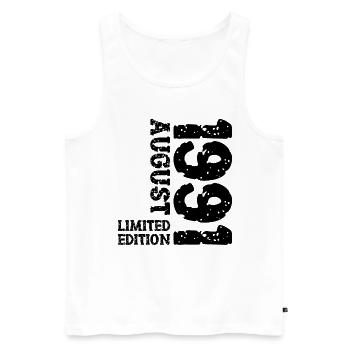1991 August Limited Edition 32nd Birthday Outfit - Men's Premium Organic Tank Top - white - Front - AI Model Male 178 light (178cm)