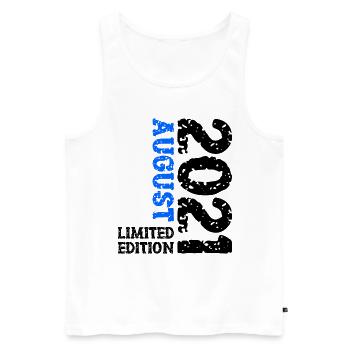 2021 August Limited Edition 2. Geburtstag Outfit - Männer Premium Bio Tank Top - Weiß - Vorne - Michal (187cm)