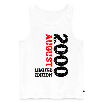 2000 August Limited Edition 23. Geburtstag Outfit - Männer Premium Bio Tank Top - Weiß - Vorne - Michal (187cm)