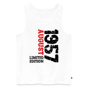 1957 August Limited Edition 66th Birthday Outfit - Men's Premium Organic Tank Top - white - Front - Michal (187cm)